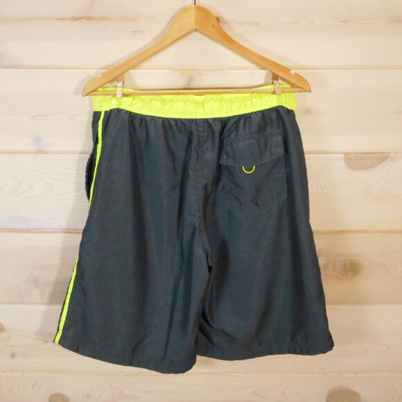 OP Ocean Pacific Men's M Board Shorts Gray Yellow Swim Trunks Beach Pool Pockets - Picture 3 of 9